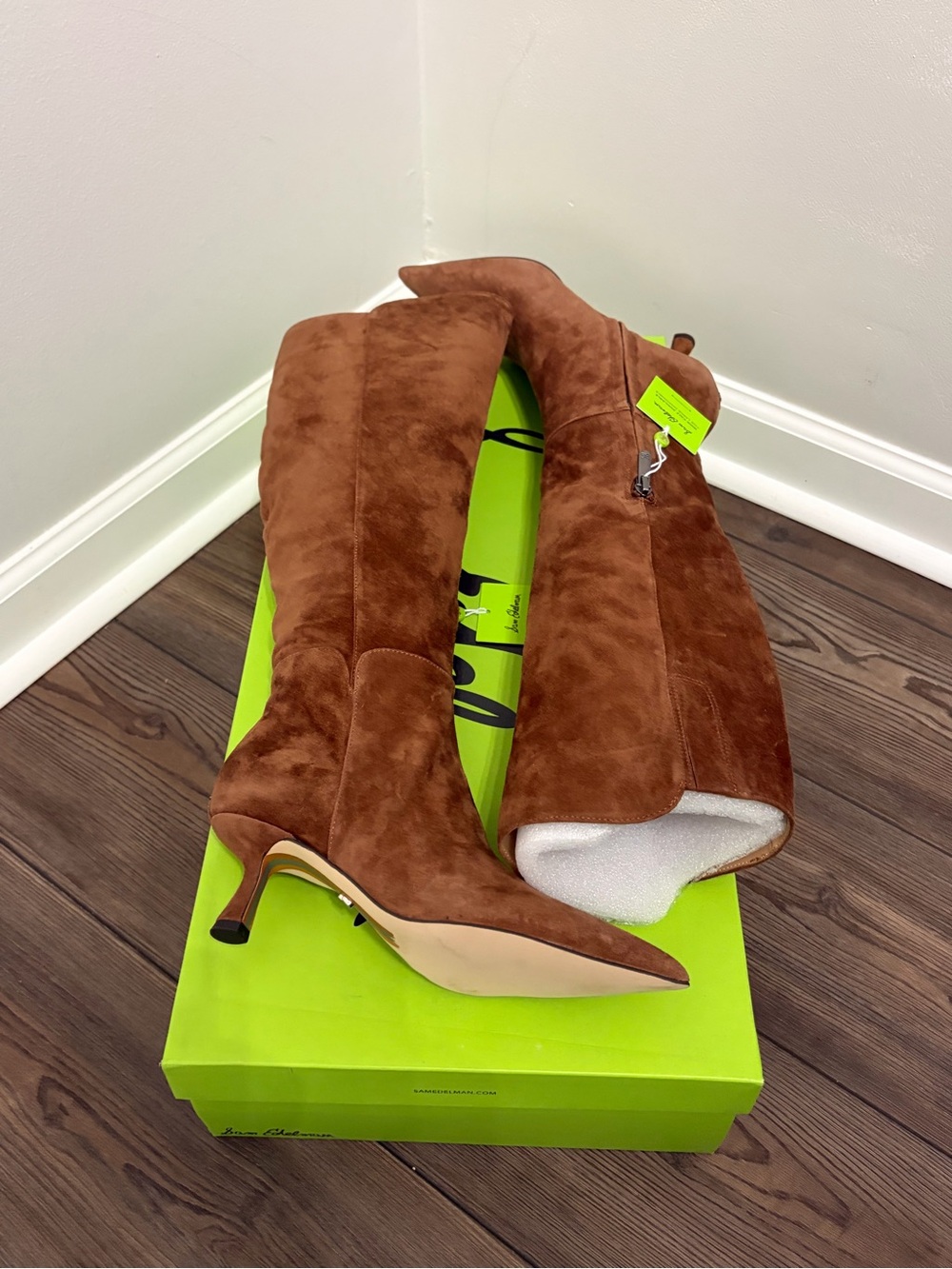 Sam Edelman Brown Suede Over-the-Knee Pointed-Toe Boots - Picture 10 of 11